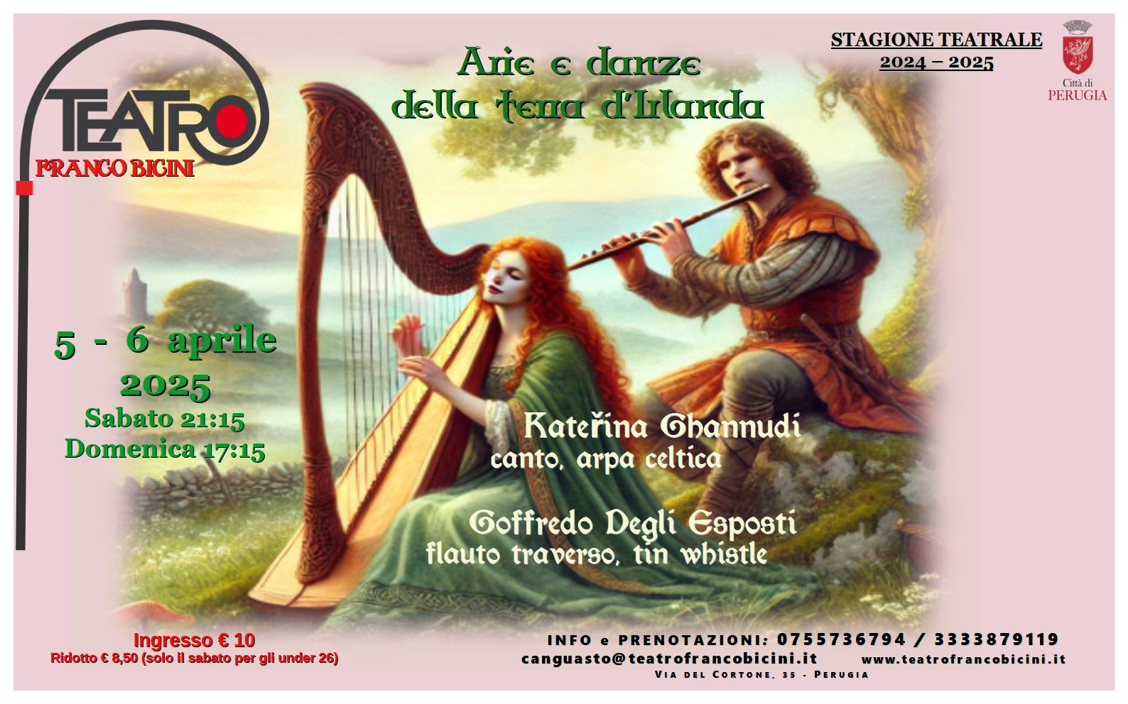 Locandina Arie e Danze della terra d'Irlanda